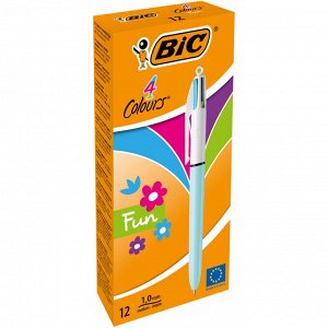 Ручка шариковая автомат BIC 4 Colours Fun фиолет, розовый, голуб,...