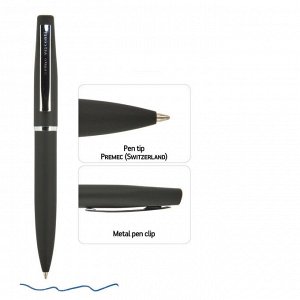 Ручка шариковая автомат PORTOFINO черный металл,1 мм, синяя, 20-0...