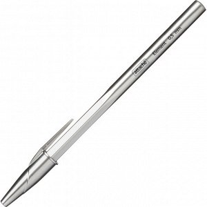 Ручка шариковая неавтоматическая Attache Element корпус серебр. с...
