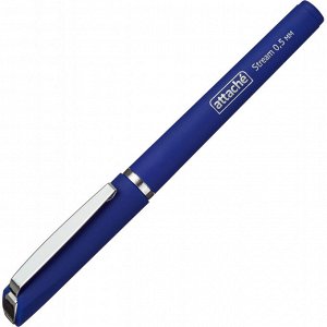 Ручка гелевая неавтоматическая Attache Stream синий, 0,5мм нубук....