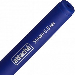 Ручка гелевая неавтоматическая Attache Stream синий, 0,5мм нубук....