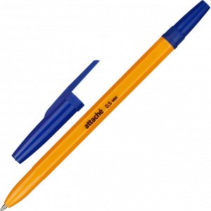 Ручка шариковая неавтоматическая Attache Economy оранж.корп. сини...