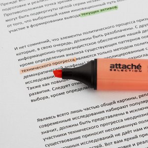 Маркер текстовыделитель Attache Selection Pastel 1-5 мм оранжевый...