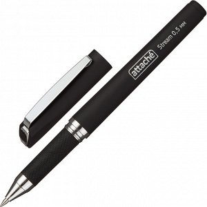 Ручка гелевая неавтоматическая Attache Stream черный, 0,5мм нубук...