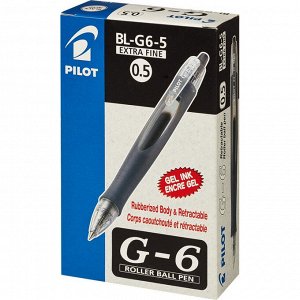 Ручка гелевая автоматическая PILOT BL-G6-5 резин.манжет черная 0,...