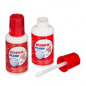 Корректирующая жидкость KORES Soft Tip FLUID 25мл на быстросохн о...