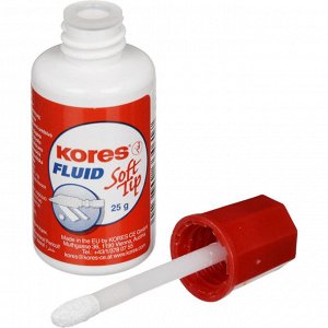 Корректирующая жидкость KORES Soft Tip FLUID 25мл на быстросохн о...