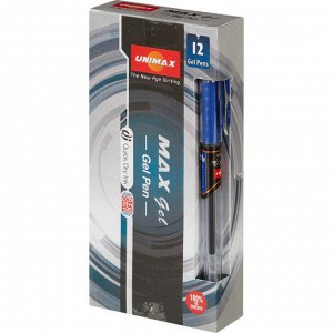 Ручка гелевая неавтоматическая Unimax Max Gel 0,5мм, син, неавтом...