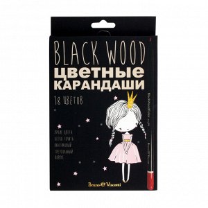 Карандаши цветные ПЛАСТИКОВЫЕ BlackWoodColor , 18цв, 30-0098...