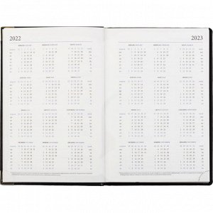 Ежедневник датированный 2022,черный,А5,148х218мм,тонир блок,176л...