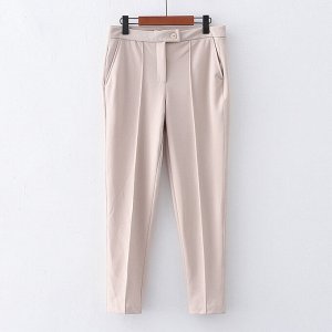Женские классические зауженные брюки, цвет абрикосовый