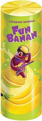 Печенье-сэндвич «Fun Banan» сахарное, с банановым вкусом, 220 г
