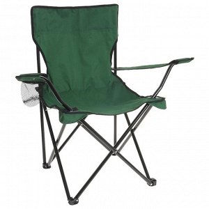 Кресло туристическое, с подстаканником, до 100 кг, размер 50 х 50 х 80 см, цвет зелёный