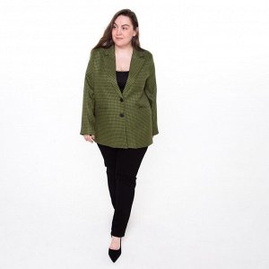 Пиджак женский, цвет зеленый, гусиная лапка