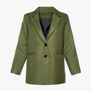 Пиджак женский, цвет зеленый, гусиная лапка