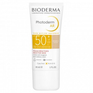 Биодерма Солнцезащитный крем с тоном для кожи с покраснениями AR SPF50+, 30 мл (Bioderma, Photoderm)
