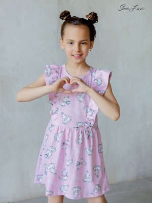 Платье София зайки на розовом ФМ