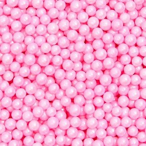 Кондитерская посыпка шарики 4 мм, розовый, 50