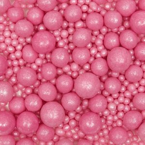 Драже «Жемчуг», взорванные зёрна риса в цветной кондитерской глазури, розовый, 50 г