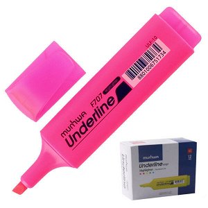 Текстовыделитель "MunHwa UnderLine" розовый 5мм 1/12 арт. ULF-10