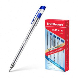 Ручка шарик "ErichKrause Ultra-20" 0.5мм синяя 1/12 арт. ЕК-13875