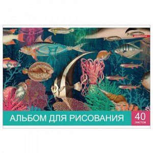 Альбом 40 л "Академия Холдинг Подводный мир" скрепка 1/10/20 арт. ЕАС-11773