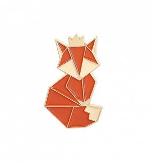 Металлический значок "Оригами" Лиса