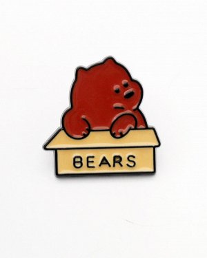 Металлический значок "Bear Box" Бурый миша