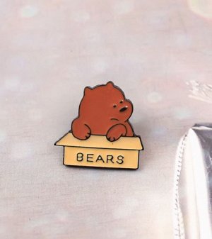 Металлический значок "Bear Box" Бурый миша