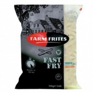 Картофель фри прямой 10мм Pommes Frites Fast Fry 10mm Фарм Фритес 2500г