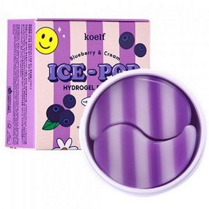 Гидрогелевые патчи с голубикой и сливками Koelf Blueberry&Cream Ice-Pop HydroGel Eye Mask, 60шт