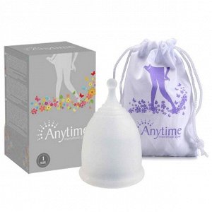 Менструальная чашка из медицинского силикона Аnytime, белая