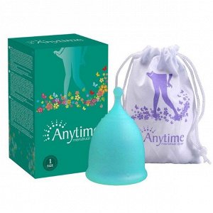 Менструальная чашка из медицинского силикона Аnytime, зеленая