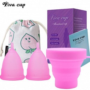Набор менструальных чаш с контейнером и мешочком для хранения