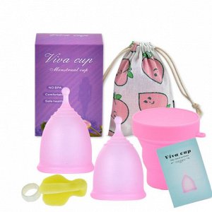 Набор менструальных чаш + щеточка, мешочек и контейнер