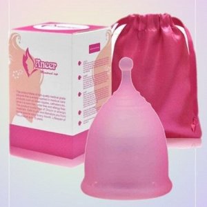 Медицинская силиконовая менструальная чашка, розовая