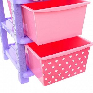 Комод детский «Принцесса», 5 секций, цвет фиолетово-розовый