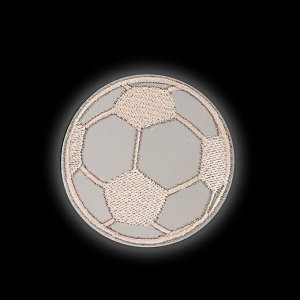 Светоотражающая термонаклейка «Футбольный мяч», d = 6,3 см, цвет серый