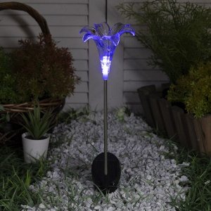 Садовый светильник «ЭРА» на солнечной батарее «Лилия», 10 ? 75 ? 10 см, свечение мульти (RGB)