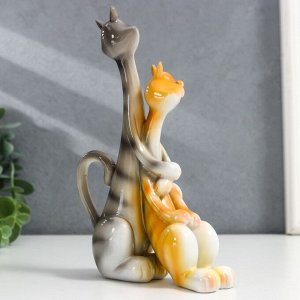 Сувенир полистоун обнимашки "Кот и кошка - доверие" 16,5 см