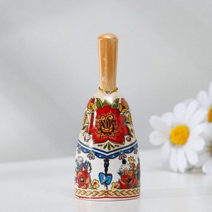 Колокольчик матрешка средняя с ручкой, кошки, микс 10 см