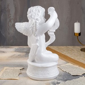Статуэтка "Ангел Купидон на подставке", белая, гипс, 40 см