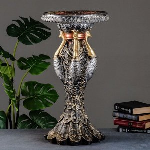 Фигура-подставка для мелочей «Столик. Павлины», гипс, бронза-золото, 70x40x40 см