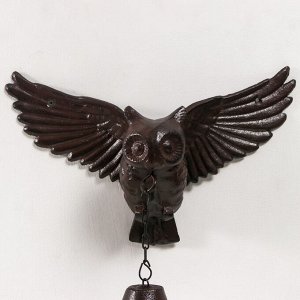 Колокол сувенирный чугун "Летящий филин" 33х13х36,5 см