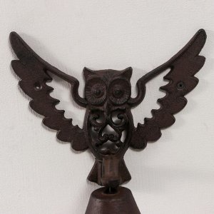 Колокол сувенирный чугун "Филин - полёт" 23х14,5х21,6 см