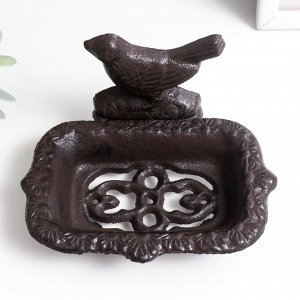Фигурка-мыльница чугун «Птица», подставка для мелочей, 9x11x15 см