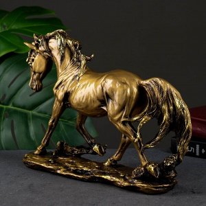 Фигура "Лошадь" темное золото,30х8х22см