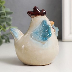 Сувенир керамика &quot;Три курицы&quot; голубые крылья набор 3 шт 10х8х9,5 см