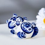 Сувенир «Кот Дурак», 5 см, гжель