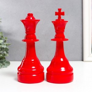 Сувенир полистоун "Шахматные фигуры" красный набор 6 шт 20,5х8,5х8,5 см